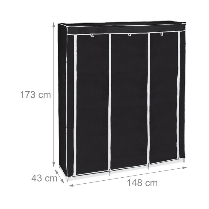 Relaxdays Stoffkleiderschrank XXL mit 9 Böden