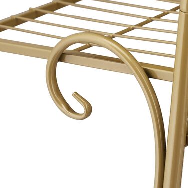 Relaxdays Blumentreppe Metall, Vintage, 83x75x24 cm, 7 Ablagen, gold