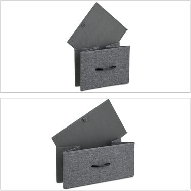 Relaxdays Kommode, 100x100x30 cm, Metall & Holzoptik, 9 Stoff-Schubladen, Moderne Beistellkommode
