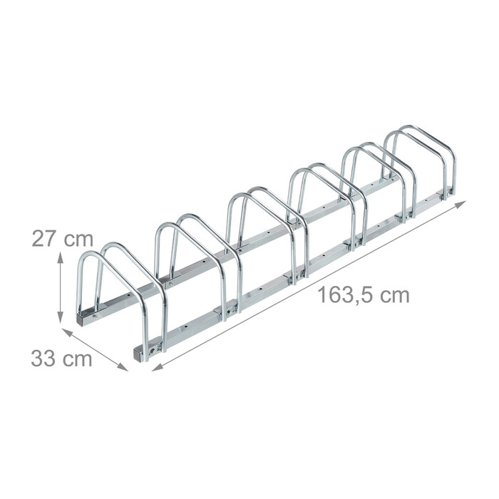 Relaxdays Silberner Fahrradständer für 6 Fahrräder