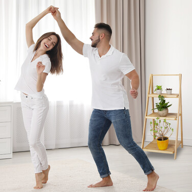 Relaxdays Blumentreppe innen Bambus