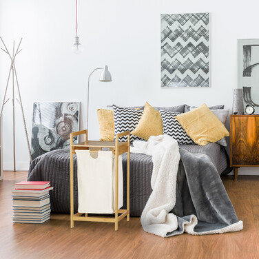 Relaxdays Wäschekorb Bambus ausziehbar