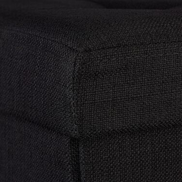 Relaxdays Faltbarer Sitzhocker, Sitzcube, Leinen, mit Deckel, 38x38x38 cm, Schwarz
