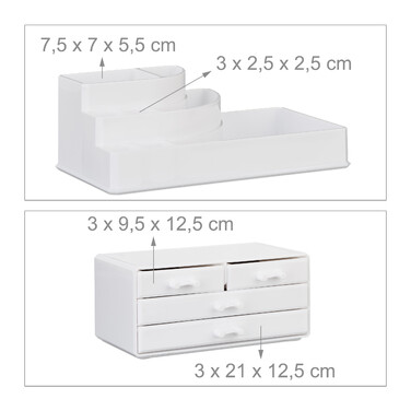 Relaxdays Make Up Organizer mit 4 Schubladen