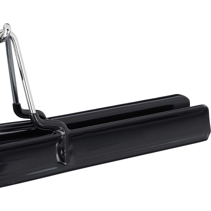 Relaxdays, schwarz Hosenbügel Metall 10er Set, 360° drehbarer Haken, fest schließend, Rockbügel, gummierte Klemmen, 26cm, PVC