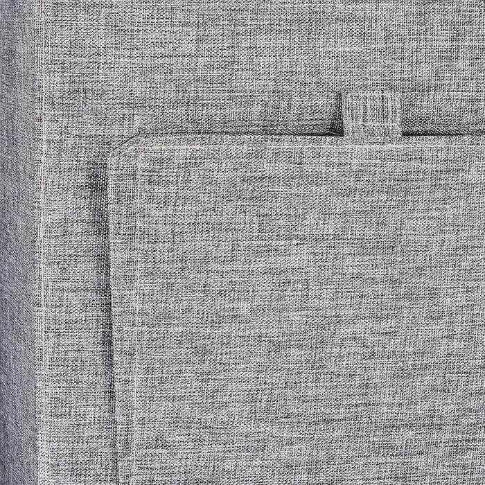 Relaxdays Faltbarer Sitzhocker, Leinen, Aufbewahrungsbox, abnehmbarer Deckel, 38x38x38 cm, grau
