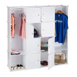 Relaxdays Kleiderschrank Stecksystem 12 Fächer