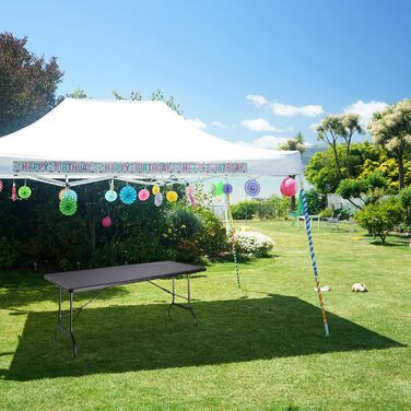 Relaxdays Gartentisch klappbar BASTIAN, groß, Tragegriff, stabiler Campingtisch, H x B x T: 72 x 178 x 74 cm, schwarz