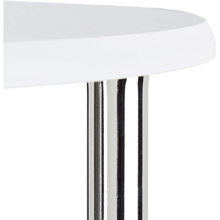 Relaxdays rollbarer Beistelltisch, Holz, 4 Rollen, 2 Ebenen, MDF, HBT: 41,5x40x40cm, weiß rund