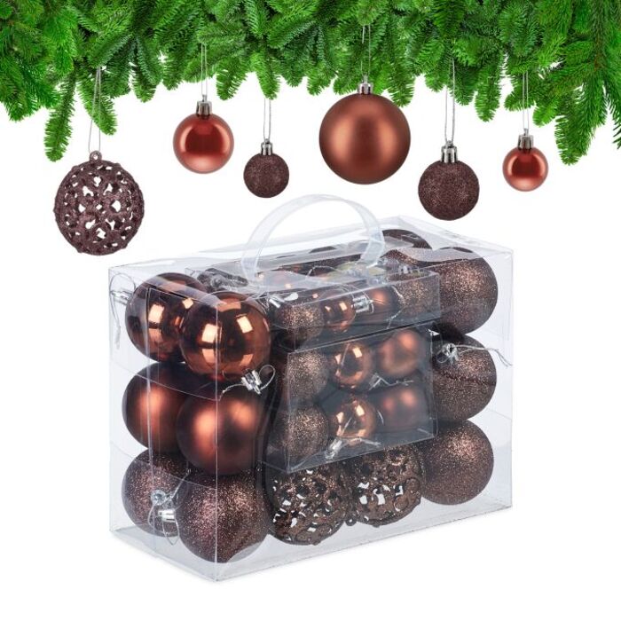 Relaxdays Weihnachtskugeln im 50er Set