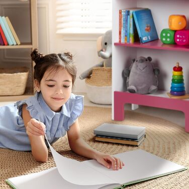 Relaxdays Kinderregal, 3 Fächer, HxBxT: 91x48x24 cm, für Bücher & Spielsachen, Spielzeugregal Kinderzimmer, weiß/rosa
