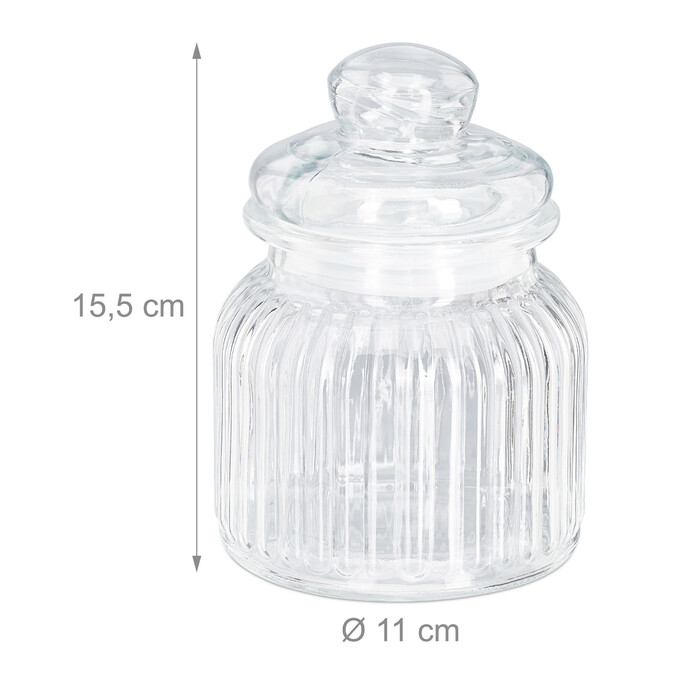 Relaxdays Vorratsgläser 6er Set 700 ml