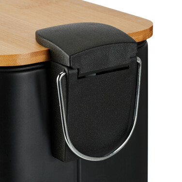 Relaxdays Bad Mülleimer 5 l mit Bambusdeckel