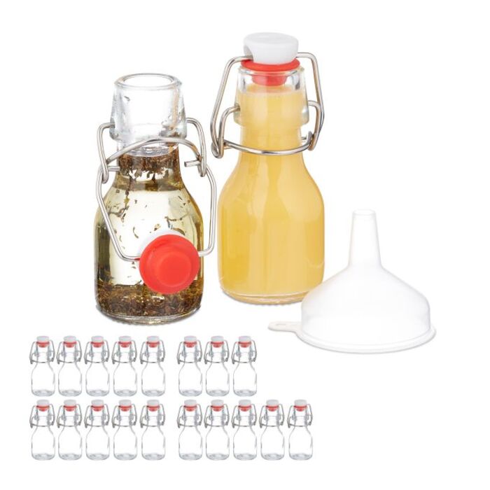Relaxdays Kleine Flaschen mit Bügelverschluss Set
