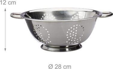 Relaxdays Küchensieb Edelstahl, Seiher 28 cm Ø