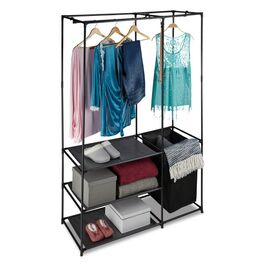 Relaxdays Offener Kleiderschrank mit Wäschekorb