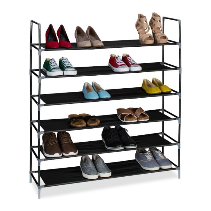 Relaxdays Schuhregal mit Stoffebenen 1 m