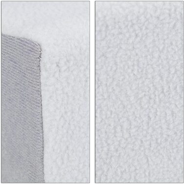 Relaxdays Hundetreppe 3 Stufen, kleine & große Hunde, Bett & Couch, Stoffbezug, Tiertreppe innen, HBT: 30x35x45 cm, weiß weiß 30x35x45 cm (1er Pack)