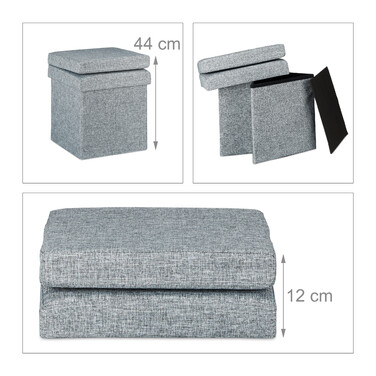 Relaxdays Faltbarer Sitzhocker mit Lehne