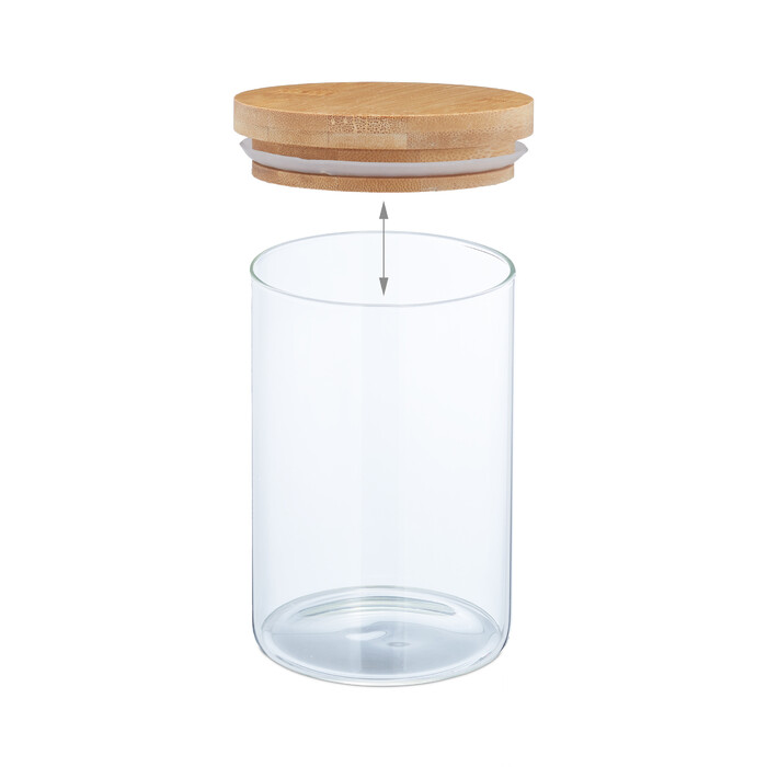 Relaxdays 3er Set Vorratsgläser mit Deckel 800 ml