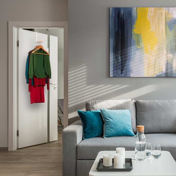 Relaxdays Klappbare Türgarderobe weiß