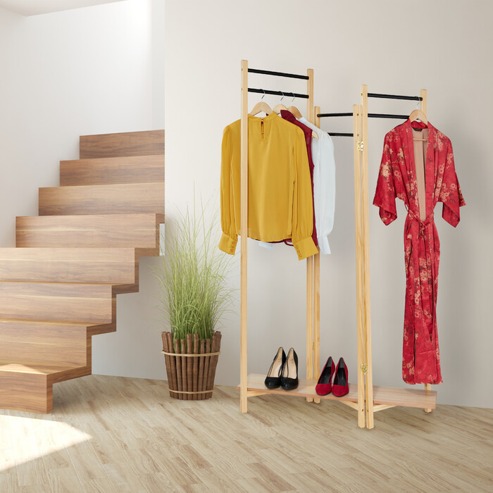 Relaxdays Kleiderständer im Paravent-Stil
