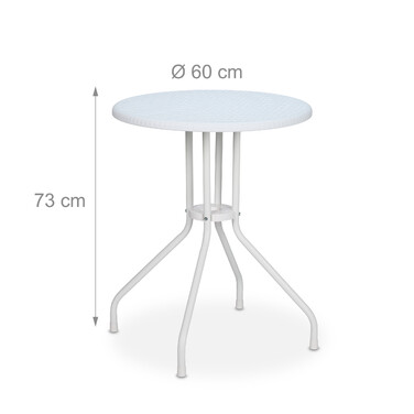 Relaxdays Runder Gartentisch in Rattanoptik