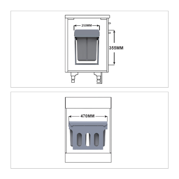 Relaxdays Einbaumülleimer Küche 2x 8 Liter