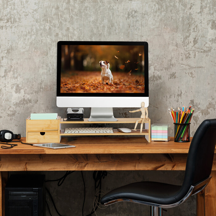 Relaxdays Monitorständer aus Bambus