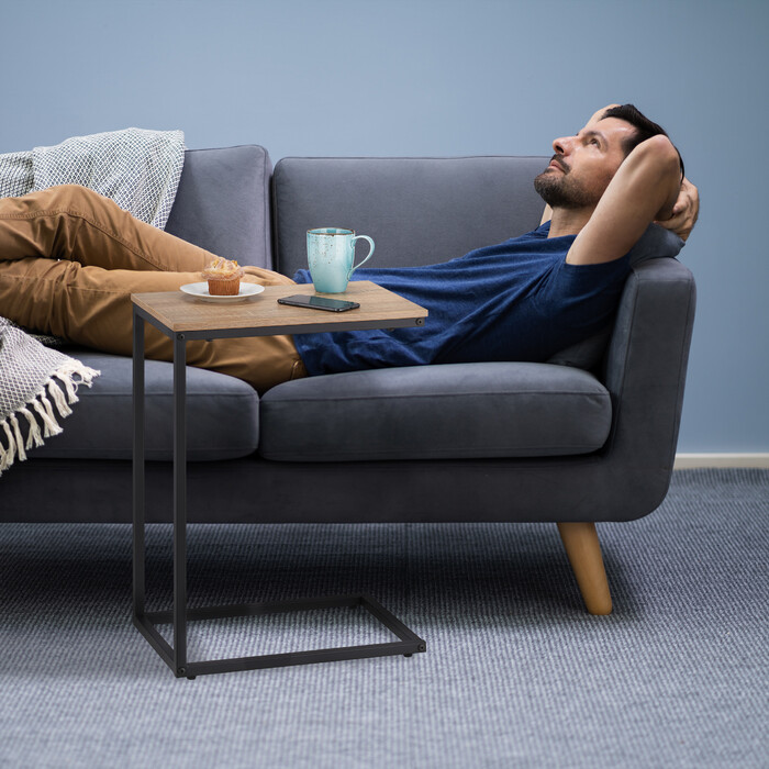 Relaxdays Beistelltisch in C-Form