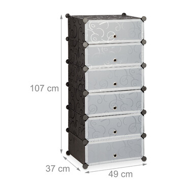 Relaxdays Schuhschrank mit 6 Fächern