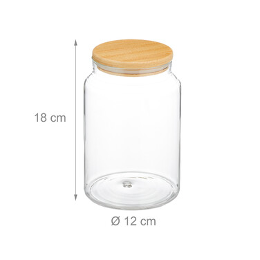 Relaxdays 3er Set Vorratsgläser mit Deckel 1500 ml