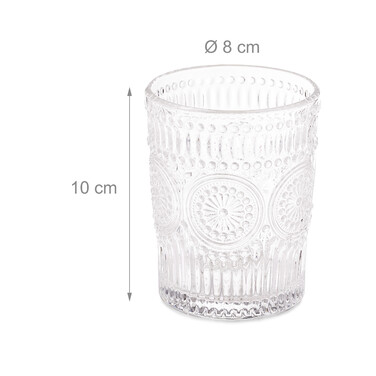 Relaxdays Vintage Trinkgläser 4er Set 300 ml