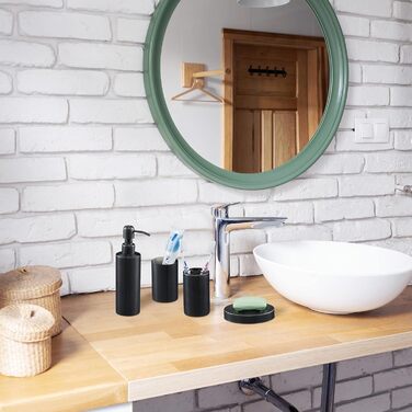 Relaxdays Badset, 5-tlg, Edelstahl, anthrazit