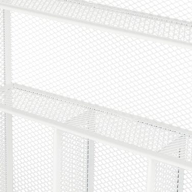 Relaxdays Besteckkasten Metall, Schubladenorganizer, 6 Fächer, HBT 5,5 x 29 x 41 cm, weiß