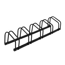 Relaxdays Schwarzer Fahrradständer für 5 Fahrräder
