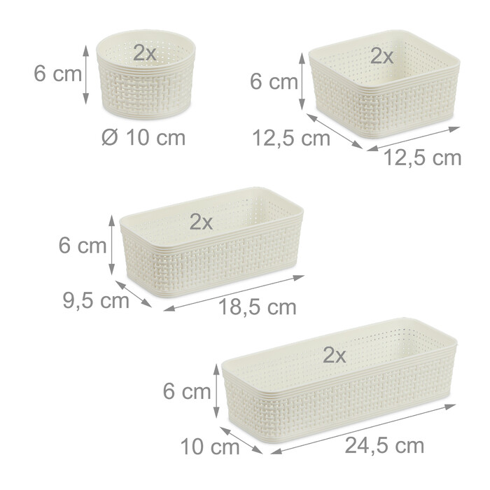 Relaxdays Schubladen Organizer im 10-tlg. Set