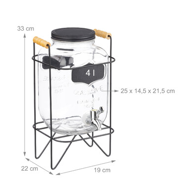 Relaxdays Getränkespender 4 Liter