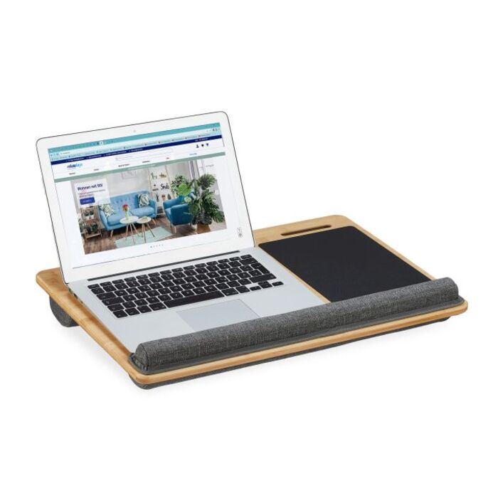 Relaxdays Laptopkissen mit 2 Halterungen