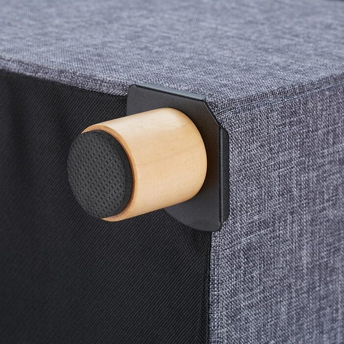 Relaxdays Sitzhocker mit Stauraum, gepolstert, gesteppt, Stoffbezug, 40x38x38 cm, Dunkelgrau