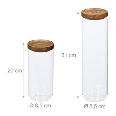 Relaxdays 4er Set Vorratsdosen-Glas mit Deckel