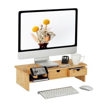 Relaxdays Monitorständer aus Bambus