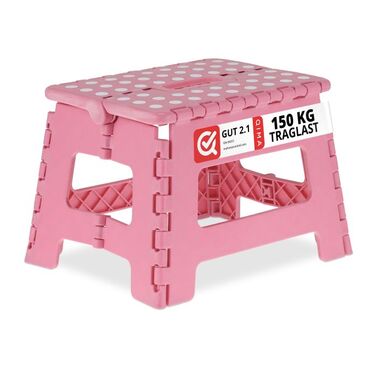 Relaxdays Klapphocker faltbar M Pink