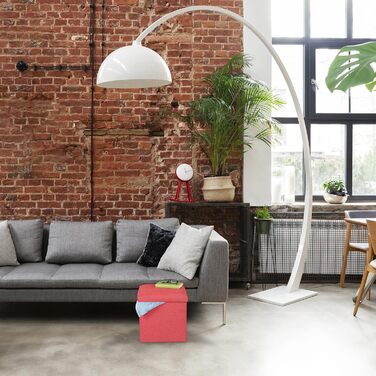 Relaxdays Sitzhocker, faltbar, gepolstert, eckig, Stoff, 37x37,5x37,5 cm, 1 Stk, Rot