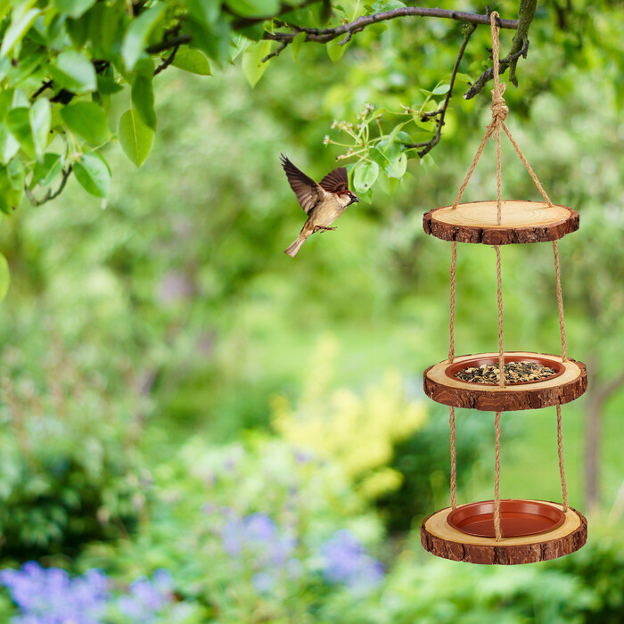 Relaxdays Vogelfutterstation mit 2 Schalen