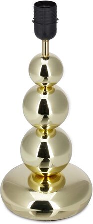 Relaxdays, weiß, runder Lampenschirm, originelles Design, E27, Nachttischlampe, HxD: 50 x 25 cm, Tischlampe Kugeln Gold