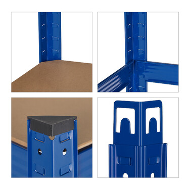 Relaxdays Schwerlastregal 180x90x45 blau
