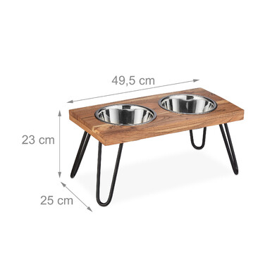 Relaxdays Napfständer Akazienholz XL