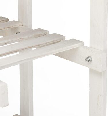 Relaxdays Blumenregal Holz, 5-stufige Blumentreppe, HxBxT: 125x81x25 cm, Shabby, Weiß