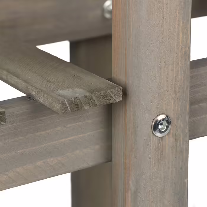 Relaxdays Blumentreppe aus Holz, 3 Stufen, 5 Ablagen, Shabby Chic, HBT: 83x83x28 cm, grau